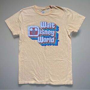 Disney Parks S Retro Rainbow Logo T Shirt Yellow (as seen American Idol)